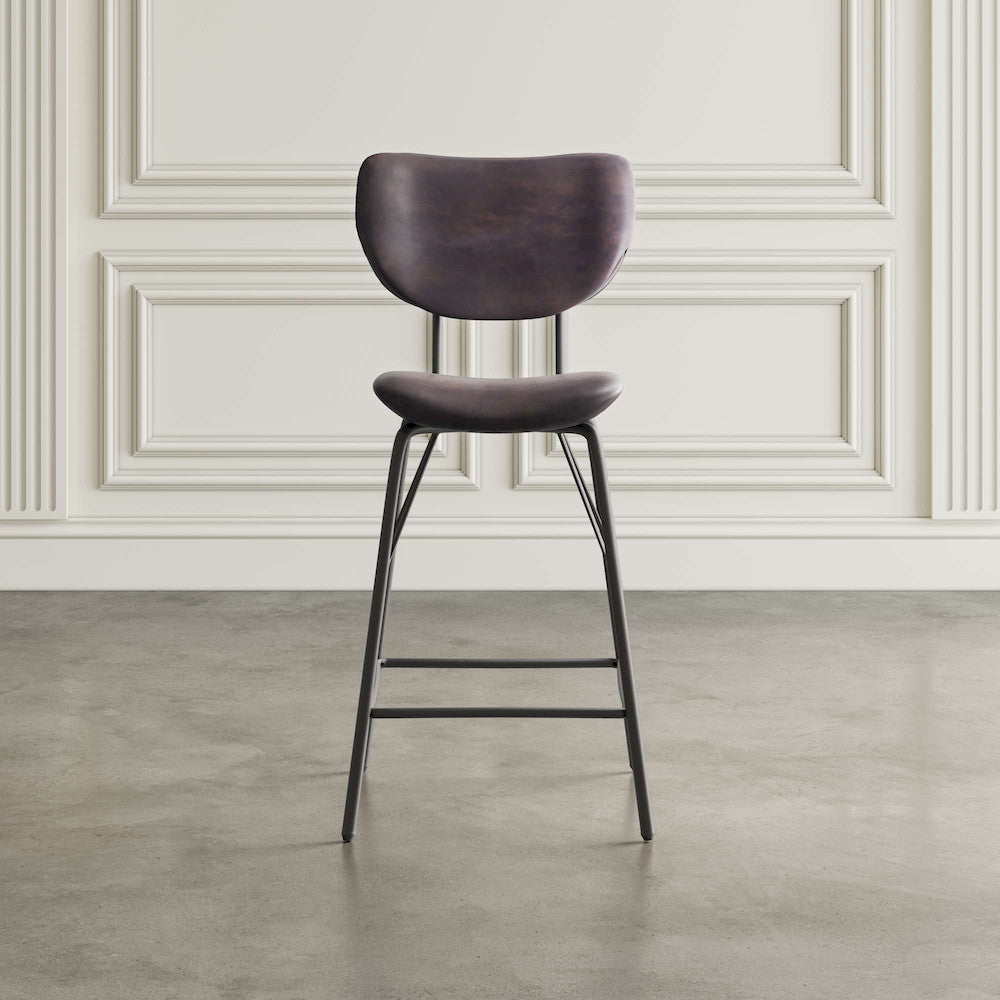 Jofran - Owen Contemporary Modern Faux Leather Split-Back Upholstered Counter Height Barstool (Set of 2) Dark Brown - 2271-OWENSTDBN view 6