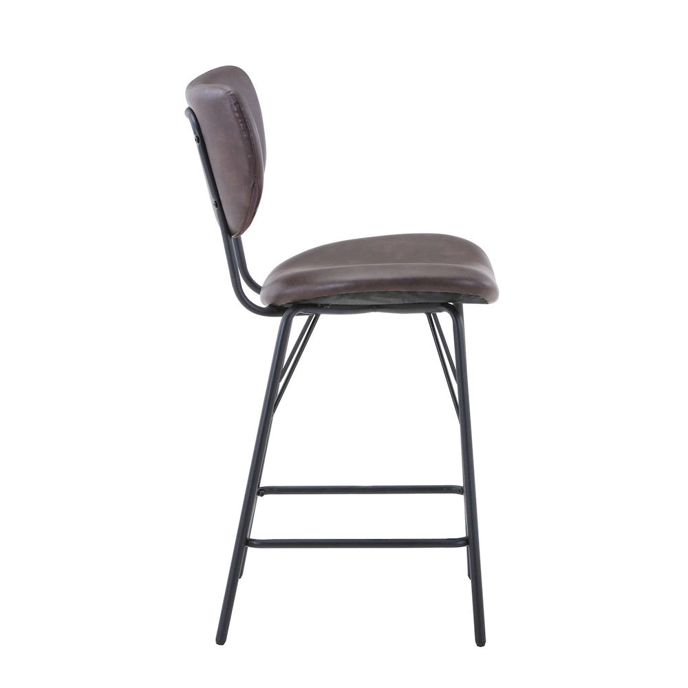 Jofran - Owen Contemporary Modern Faux Leather Split-Back Upholstered Counter Height Barstool (Set of 2) Dark Brown - 2271-OWENSTDBN view 8