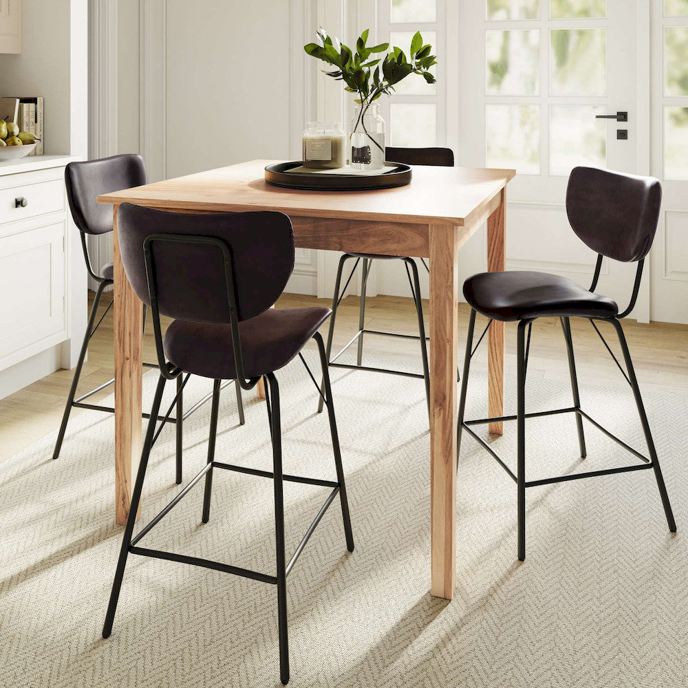 Jofran - Owen Contemporary Modern Faux Leather Split-Back Upholstered Counter Height Barstool (Set of 2) Dark Brown - 2271-OWENSTDBN view 10