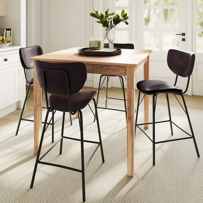 Jofran - Owen Contemporary Modern Faux Leather Split-Back Upholstered Counter Height Barstool (Set of 2) Dark Brown - 2271-OWENSTDBN view 10