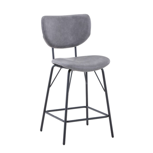 Jofran - Owen Contemporary Modern Faux Leather Split-Back Upholstered Counter Height Barstool (Set of 2) Grey - 2271-OWENSTGRY view 2