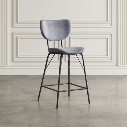 Jofran - Owen Contemporary Modern Faux Leather Split-Back Upholstered Counter Height Barstool (Set of 2) Grey - 2271-OWENSTGRY view 5