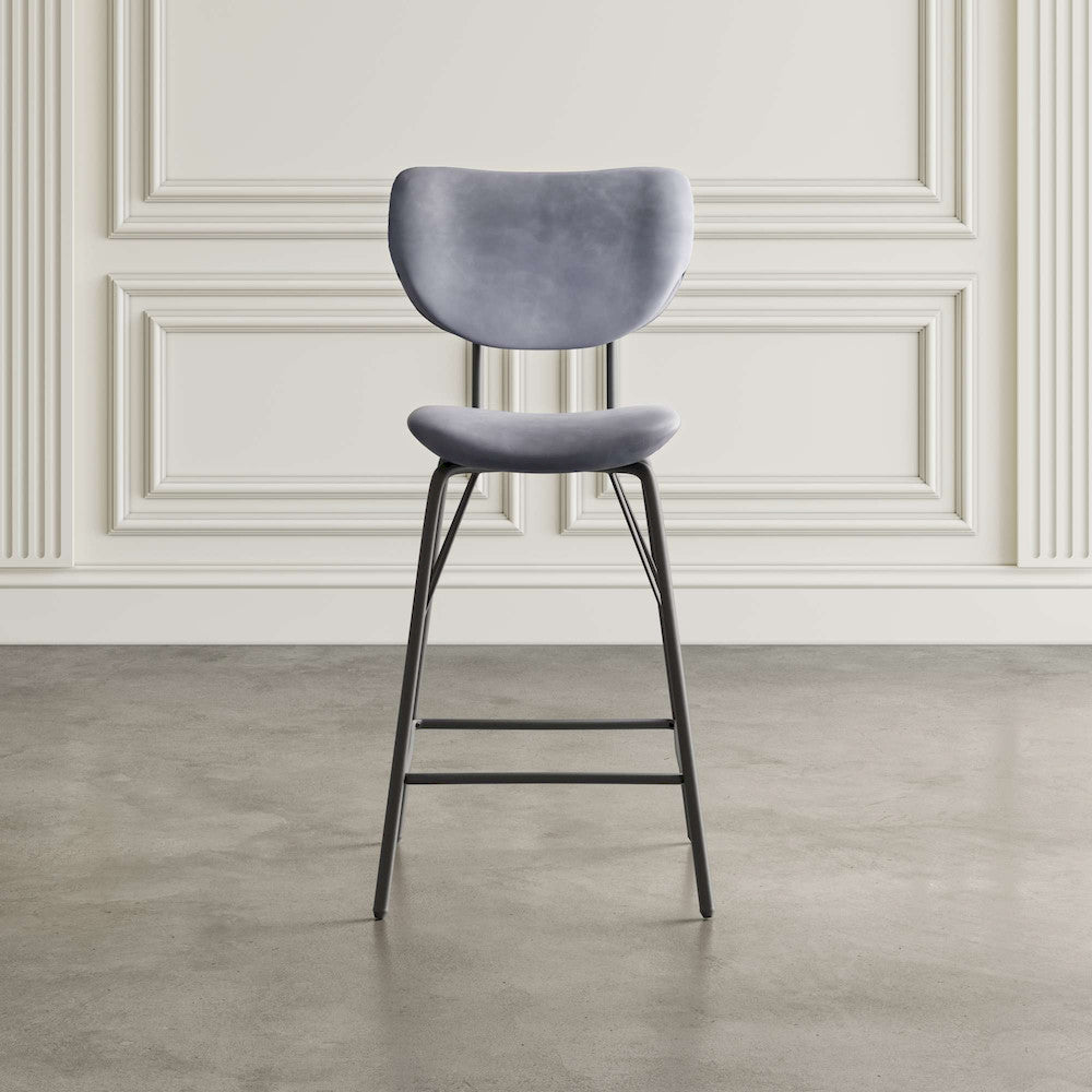 Jofran - Owen Contemporary Modern Faux Leather Split-Back Upholstered Counter Height Barstool (Set of 2) Grey - 2271-OWENSTGRY view 6