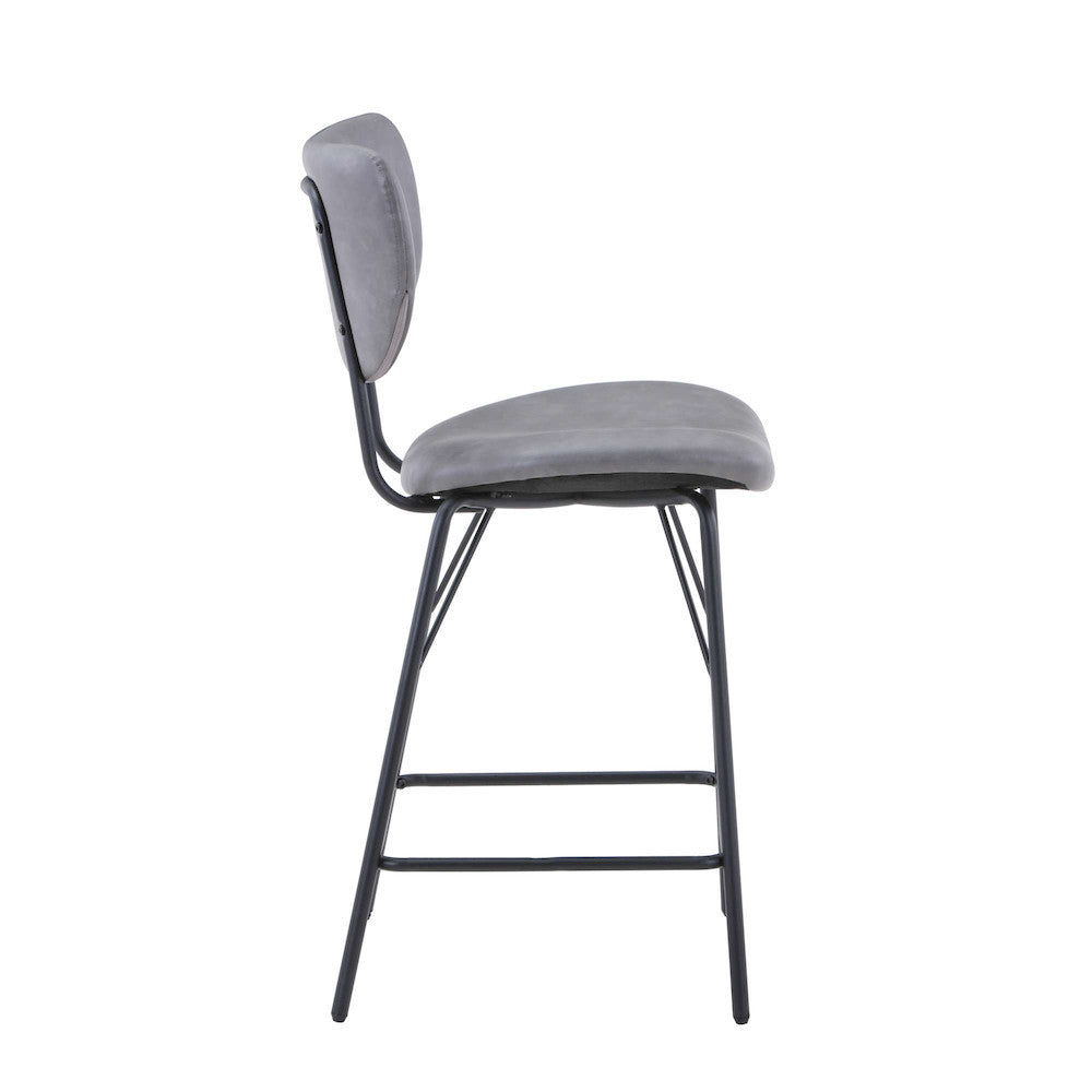 Jofran - Owen Contemporary Modern Faux Leather Split-Back Upholstered Counter Height Barstool (Set of 2) Grey - 2271-OWENSTGRY view 8