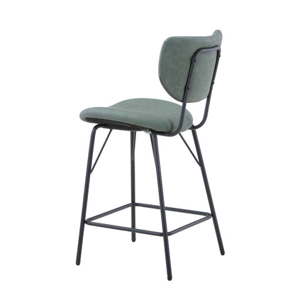 Jofran - Owen Contemporary Modern Faux Leather Split-Back Upholstered Counter Height Barstool (Set of 2) Jade - 2271-OWENSTJD view 3
