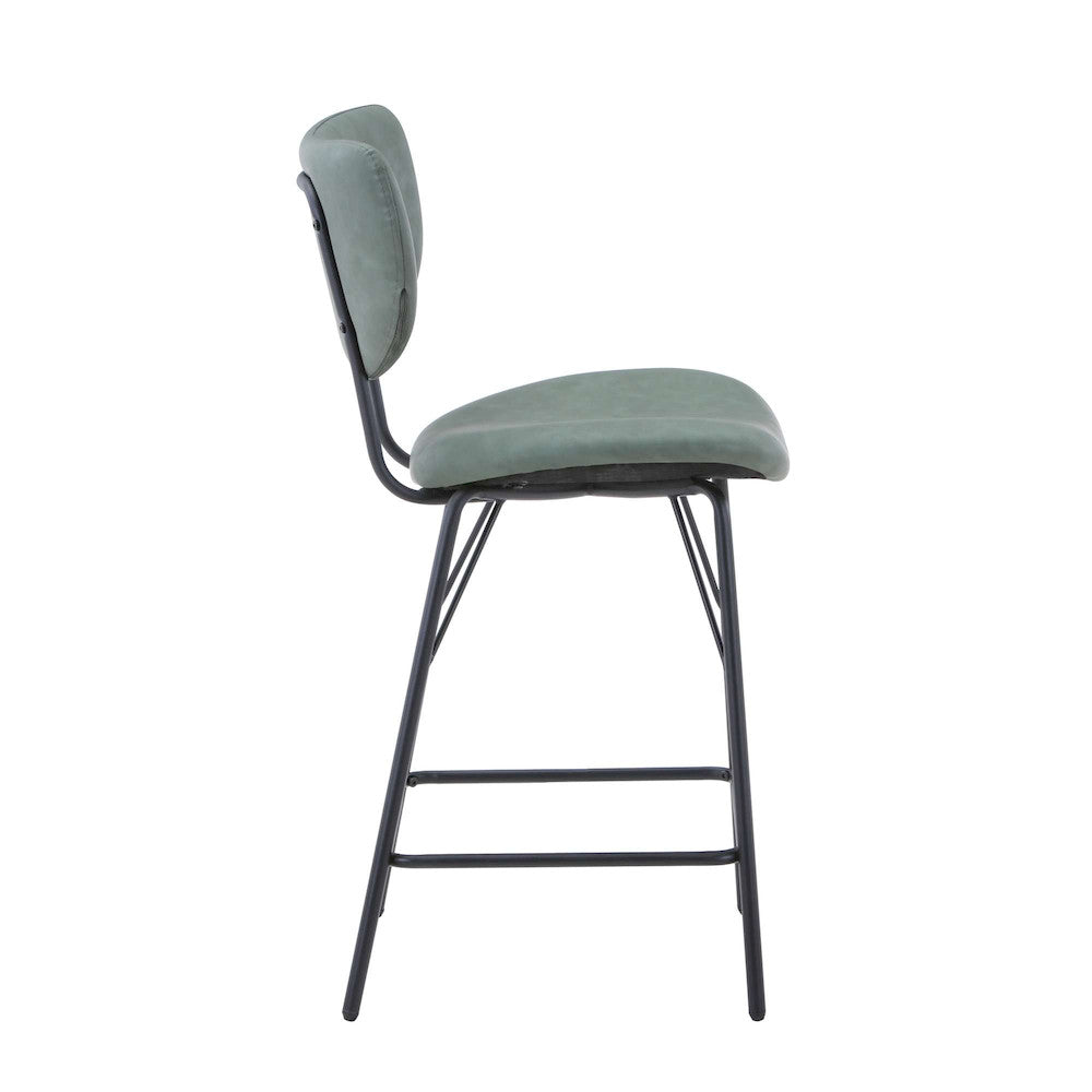 Jofran - Owen Contemporary Modern Faux Leather Split-Back Upholstered Counter Height Barstool (Set of 2) Jade - 2271-OWENSTJD view 8
