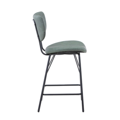 Jofran - Owen Contemporary Modern Faux Leather Split-Back Upholstered Counter Height Barstool (Set of 2) Jade - 2271-OWENSTJD view 8