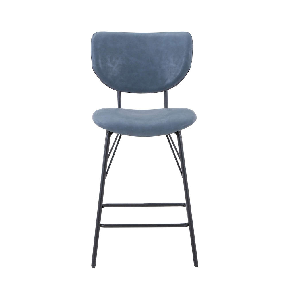 Jofran - Owen Contemporary Modern Faux Leather Split-Back Upholstered Counter Height Barstool (Set of 2) Slate - 2271-OWENSTSL view 1
