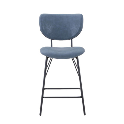 Jofran - Owen Contemporary Modern Faux Leather Split-Back Upholstered Counter Height Barstool (Set of 2) Slate - 2271-OWENSTSL view 1