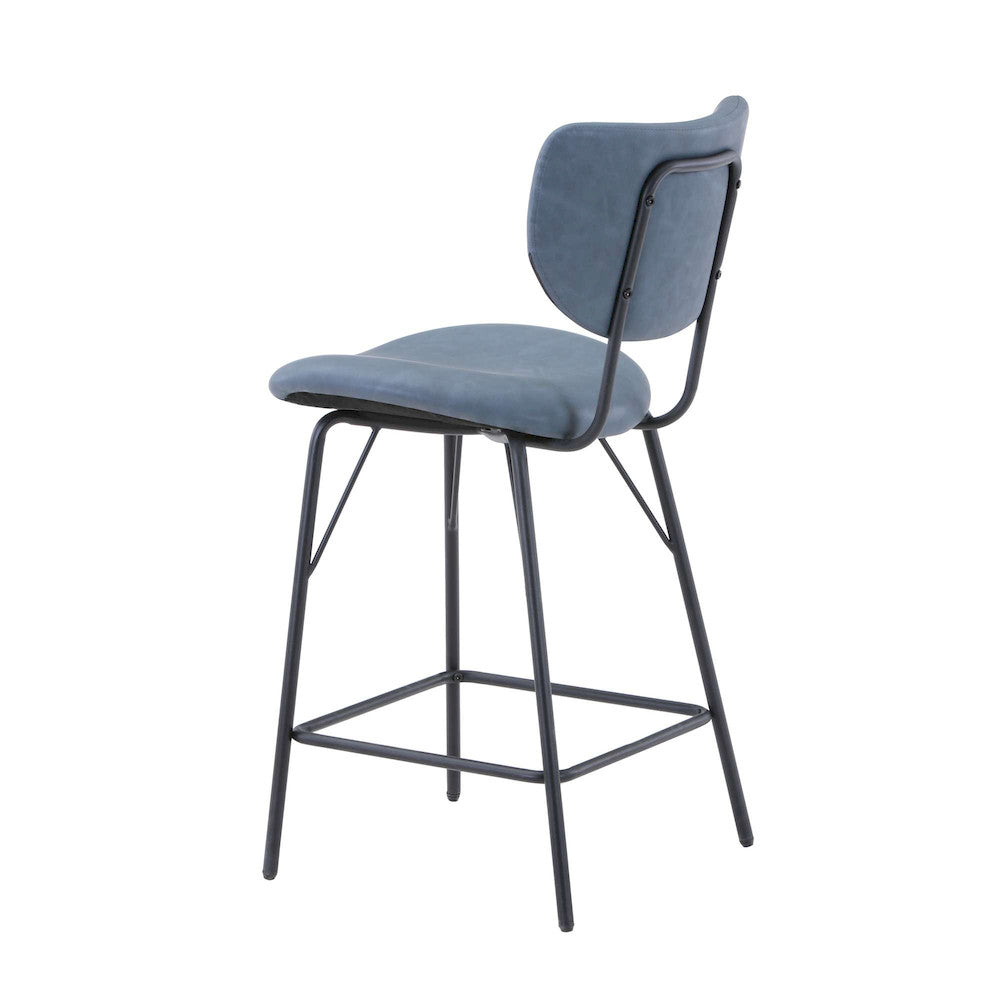 Jofran - Owen Contemporary Modern Faux Leather Split-Back Upholstered Counter Height Barstool (Set of 2) Slate - 2271-OWENSTSL view 3