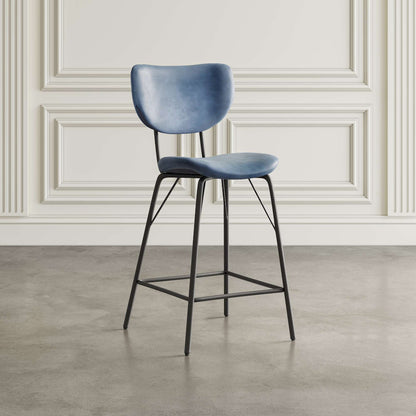 Jofran - Owen Contemporary Modern Faux Leather Split-Back Upholstered Counter Height Barstool (Set of 2) Slate - 2271-OWENSTSL view 5
