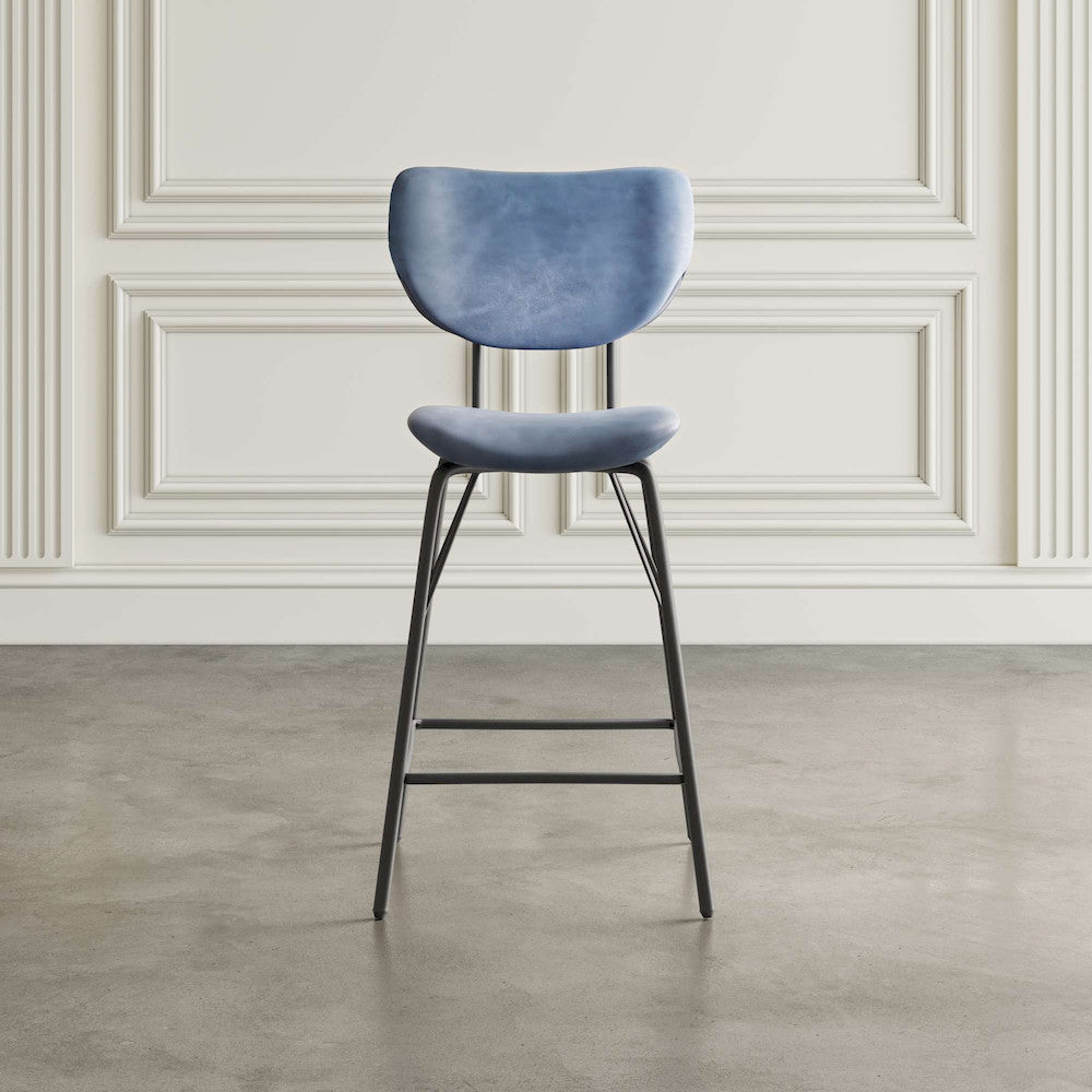 Jofran - Owen Contemporary Modern Faux Leather Split-Back Upholstered Counter Height Barstool (Set of 2) Slate - 2271-OWENSTSL view 6
