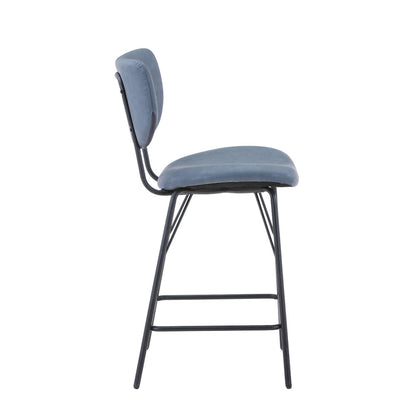 Jofran - Owen Contemporary Modern Faux Leather Split-Back Upholstered Counter Height Barstool (Set of 2) Slate - 2271-OWENSTSL view 8