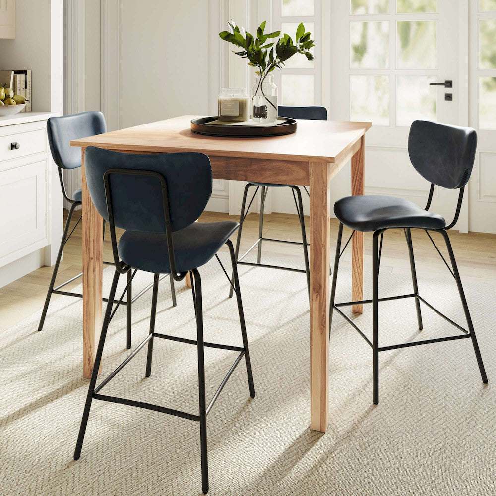 Jofran - Owen Contemporary Modern Faux Leather Split-Back Upholstered Counter Height Barstool (Set of 2) Slate - 2271-OWENSTSL view 10