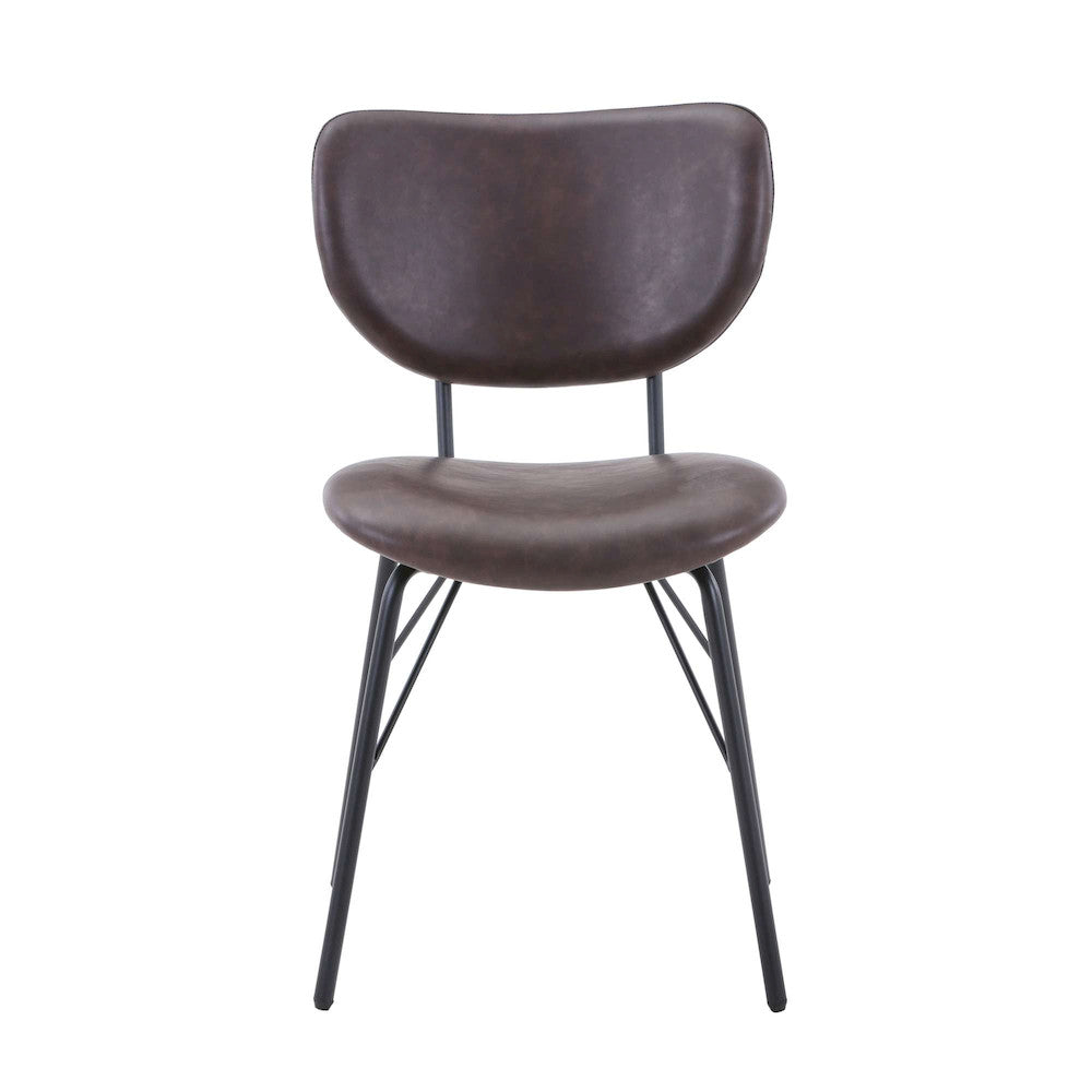 Jofran - Owen Contemporary Modern Faux Leather Split-Back Upholstered Dining Chair (Set of 2) Dark Brown - 2271-OWENCHDBN view 1