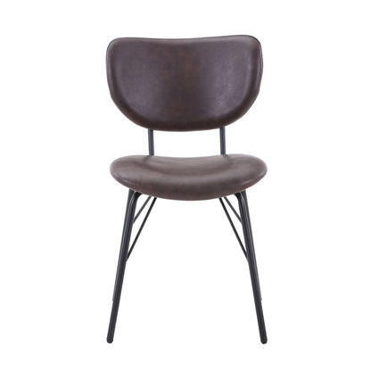 Jofran - Owen Contemporary Modern Faux Leather Split-Back Upholstered Dining Chair (Set of 2) Dark Brown - 2271-OWENCHDBN view 1