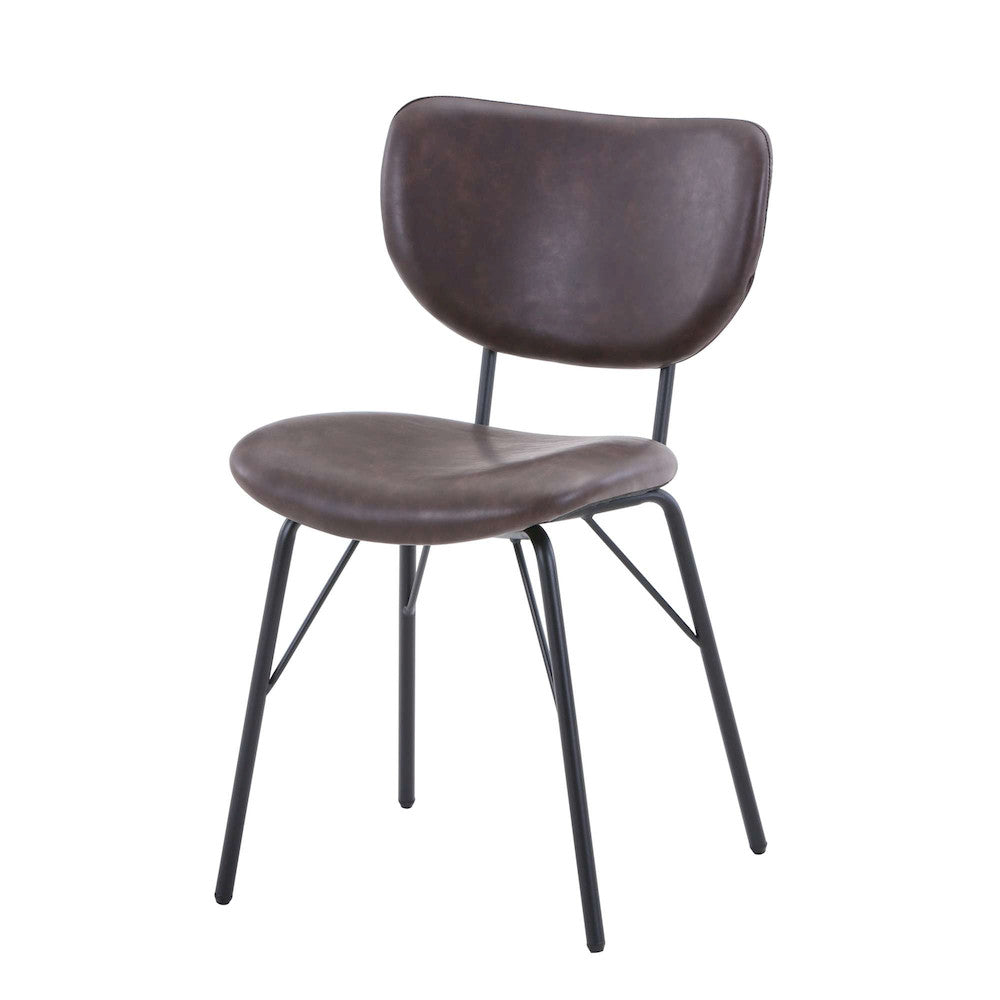 Jofran - Owen Contemporary Modern Faux Leather Split-Back Upholstered Dining Chair (Set of 2) Dark Brown - 2271-OWENCHDBN view 3