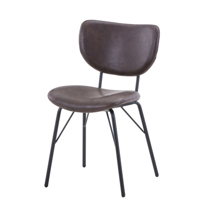 Jofran - Owen Contemporary Modern Faux Leather Split-Back Upholstered Dining Chair (Set of 2) Dark Brown - 2271-OWENCHDBN view 3