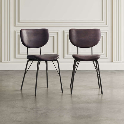 Jofran - Owen Contemporary Modern Faux Leather Split-Back Upholstered Dining Chair (Set of 2) Dark Brown - 2271-OWENCHDBN view 5