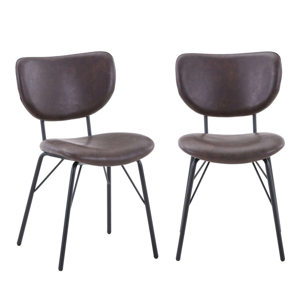 Jofran - Owen Contemporary Modern Faux Leather Split-Back Upholstered Dining Chair (Set of 2) Dark Brown - 2271-OWENCHDBN view 10