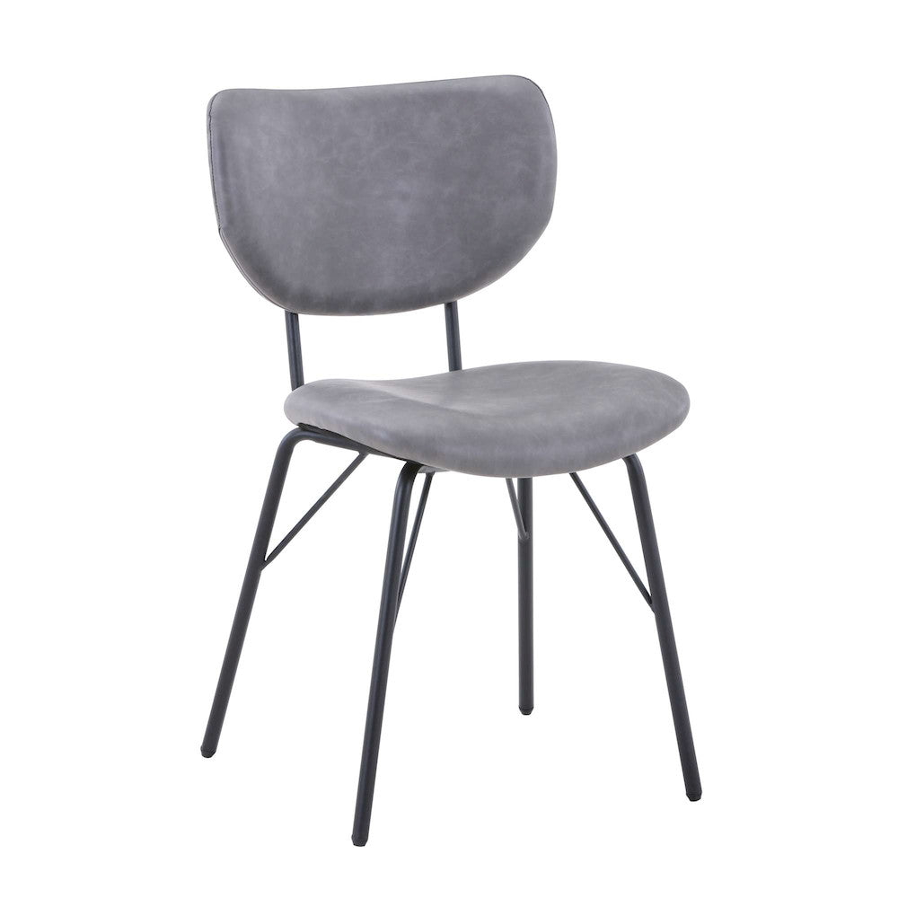 Jofran - Owen Contemporary Modern Faux Leather Split-Back Upholstered Dining Chair (Set of 2) Grey - 2271-OWENCHGRY view 2