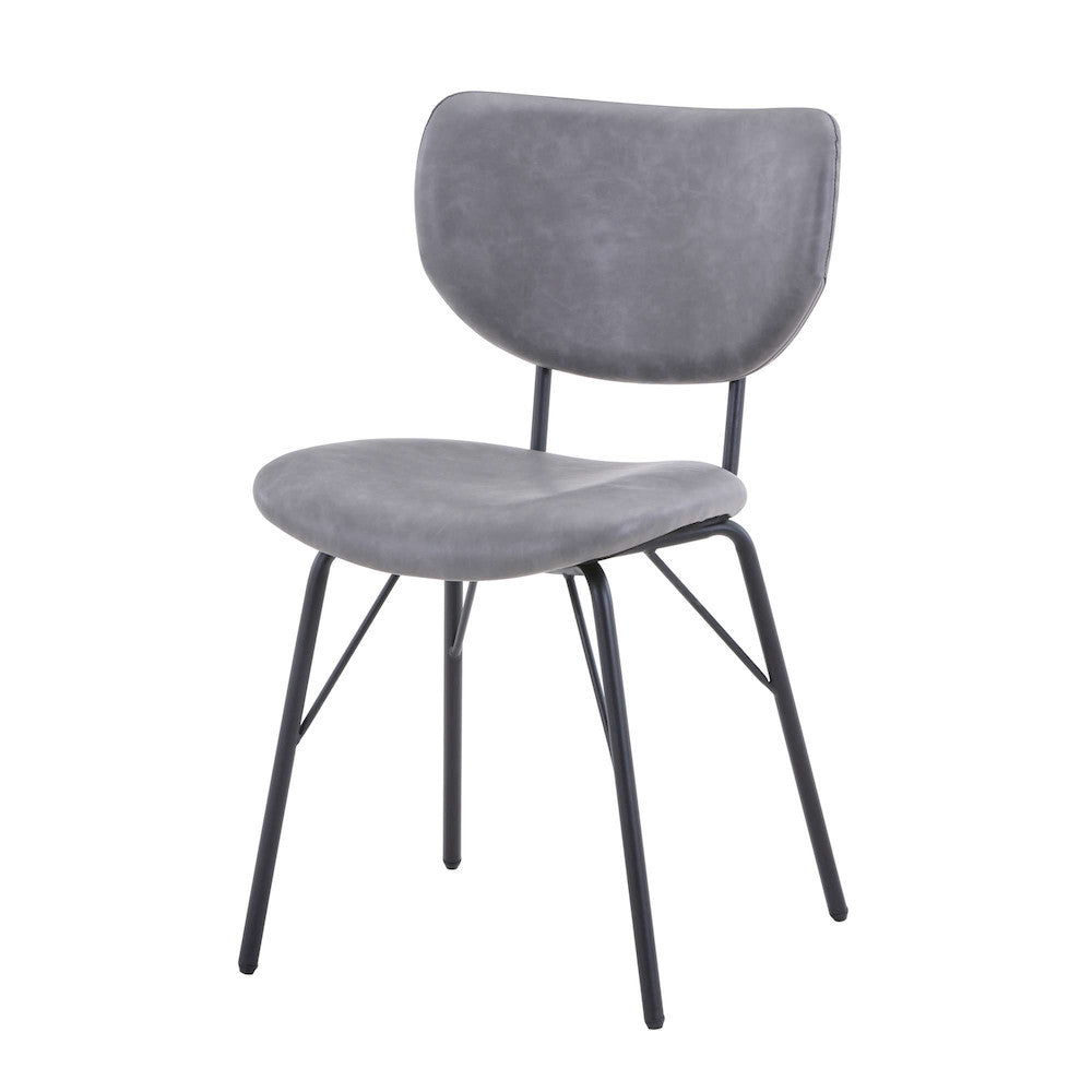 Jofran - Owen Contemporary Modern Faux Leather Split-Back Upholstered Dining Chair (Set of 2) Grey - 2271-OWENCHGRY view 3
