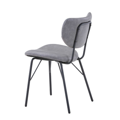 Jofran - Owen Contemporary Modern Faux Leather Split-Back Upholstered Dining Chair (Set of 2) Grey - 2271-OWENCHGRY view 4