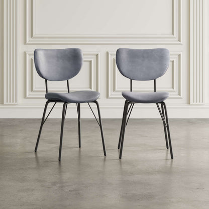 Jofran - Owen Contemporary Modern Faux Leather Split-Back Upholstered Dining Chair (Set of 2) Grey - 2271-OWENCHGRY view 5