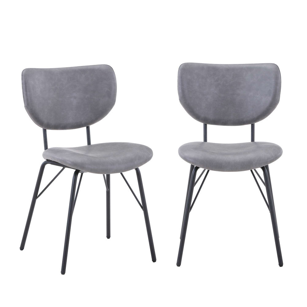 Jofran - Owen Contemporary Modern Faux Leather Split-Back Upholstered Dining Chair (Set of 2) Grey - 2271-OWENCHGRY view 10