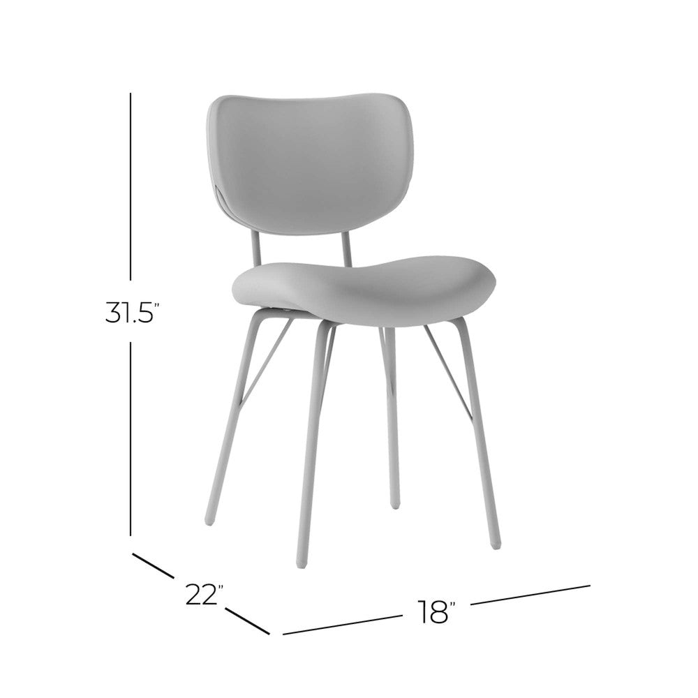 Jofran - Owen Contemporary Modern Faux Leather Split-Back Upholstered Dining Chair (Set of 2) Grey - 2271-OWENCHGRY view 11