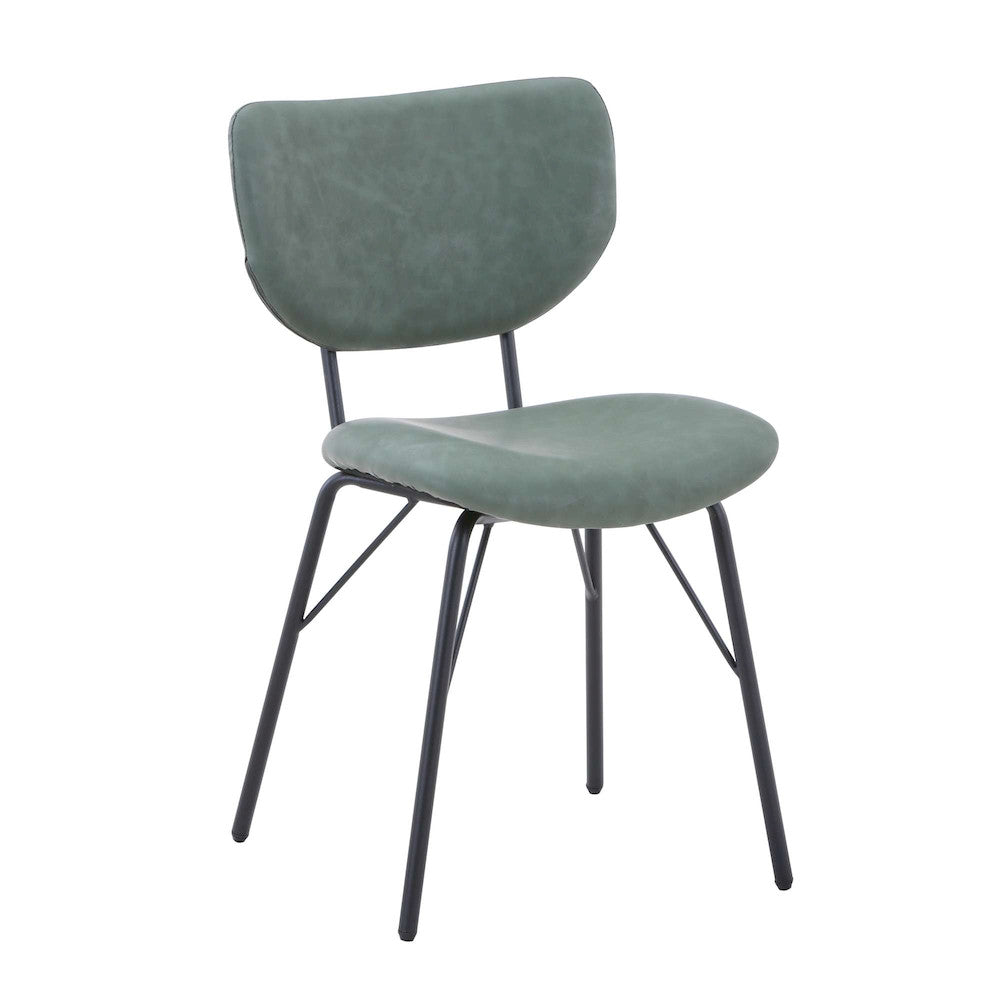 Jofran - Owen Contemporary Modern Faux Leather Split-Back Upholstered Dining Chair (Set of 2) Jade - 2271-OWENCHJD view 2