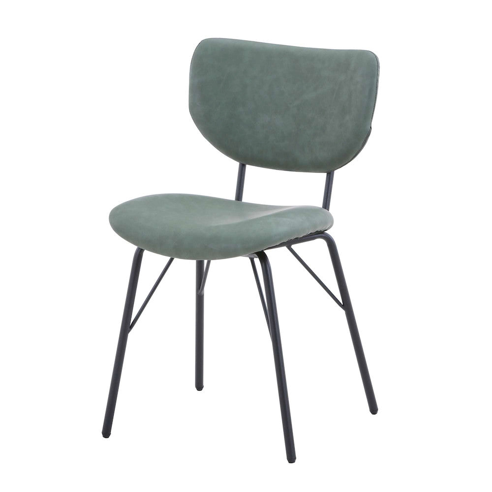 Jofran - Owen Contemporary Modern Faux Leather Split-Back Upholstered Dining Chair (Set of 2) Jade - 2271-OWENCHJD view 3
