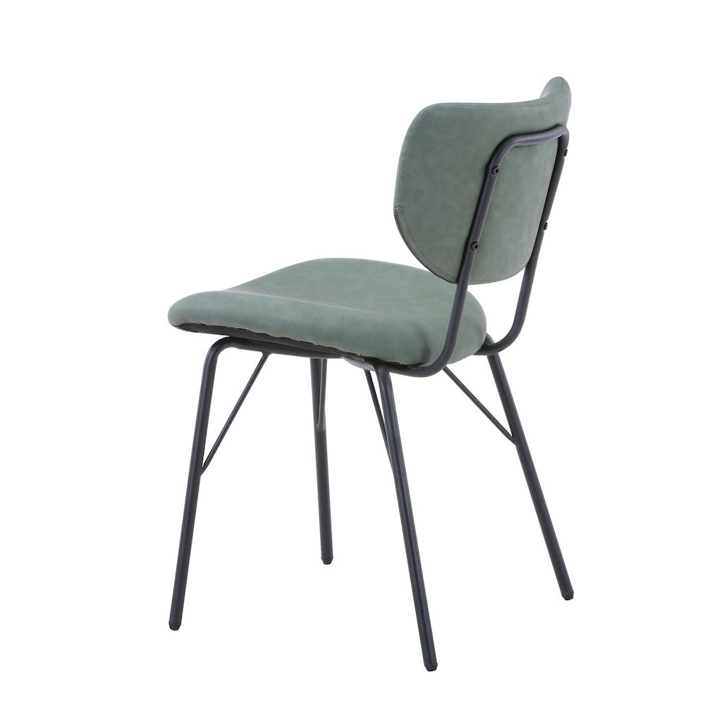 Jofran - Owen Contemporary Modern Faux Leather Split-Back Upholstered Dining Chair (Set of 2) Jade - 2271-OWENCHJD view 4