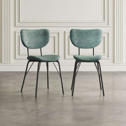 Jofran - Owen Contemporary Modern Faux Leather Split-Back Upholstered Dining Chair (Set of 2) Jade - 2271-OWENCHJD view 5