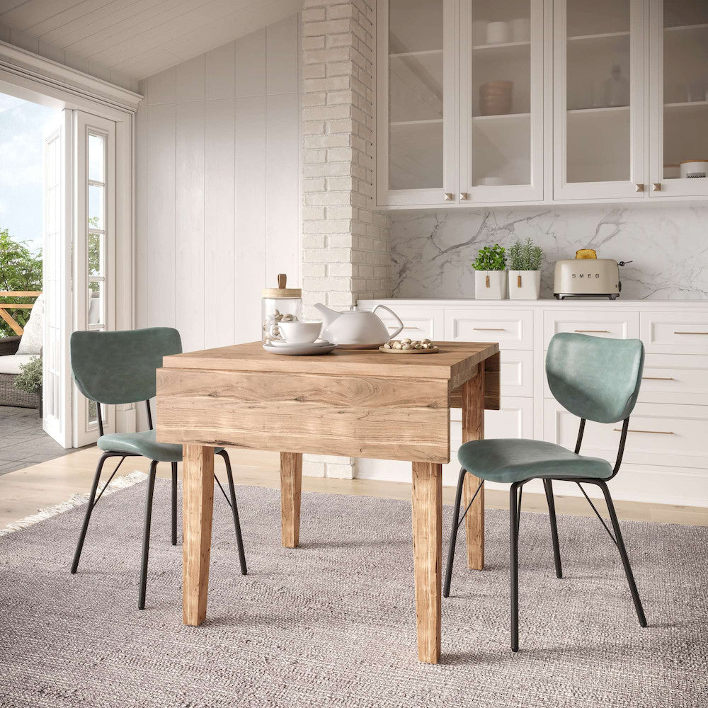 Jofran - Owen Contemporary Modern Faux Leather Split-Back Upholstered Dining Chair (Set of 2) Jade - 2271-OWENCHJD view 11