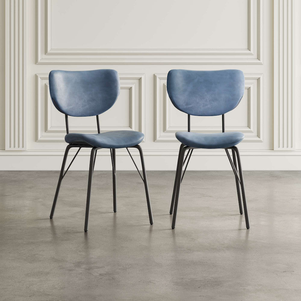 Jofran - Owen Contemporary Modern Faux Leather Split-Back Upholstered Dining Chair (Set of 2) Slate - 2271-OWENCHSL view 5