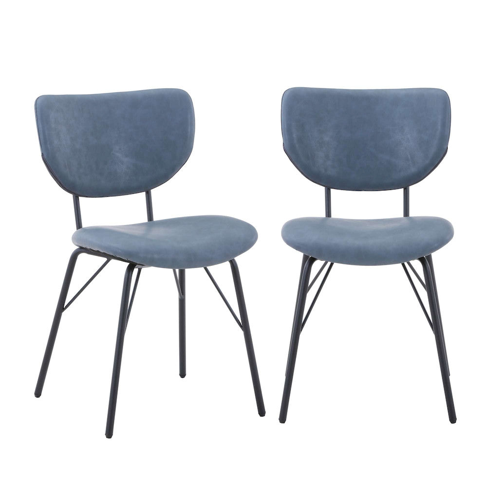 Jofran - Owen Contemporary Modern Faux Leather Split-Back Upholstered Dining Chair (Set of 2) Slate - 2271-OWENCHSL view 10