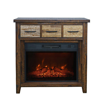 Jofran - Painted Canyon Rustic 32in Electric Fireplace Console TV Stand in Brown - 1600-FP32 veiw 1