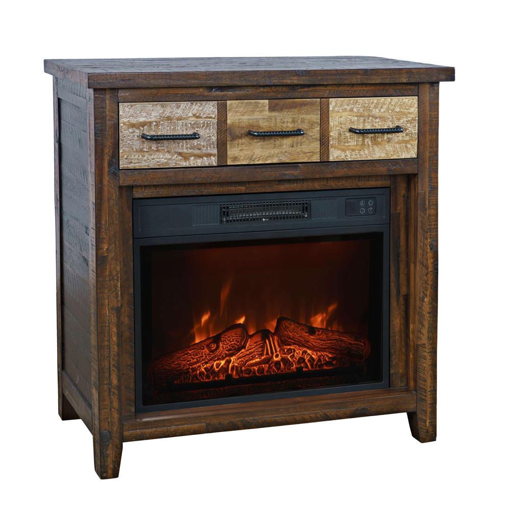 Jofran - Painted Canyon Rustic 32in Electric Fireplace Console TV Stand in Brown - 1600-FP32 veiw 2