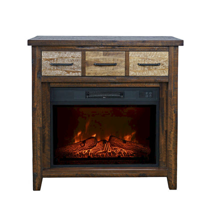 Jofran - Painted Canyon Rustic 32in Electric Fireplace Console TV Stand in Brown - 1600-FP32 view 1