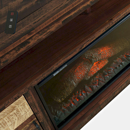 Jofran - Painted Canyon Rustic 32in Electric Fireplace Console TV Stand in Brown - 1600-FP32 view 5