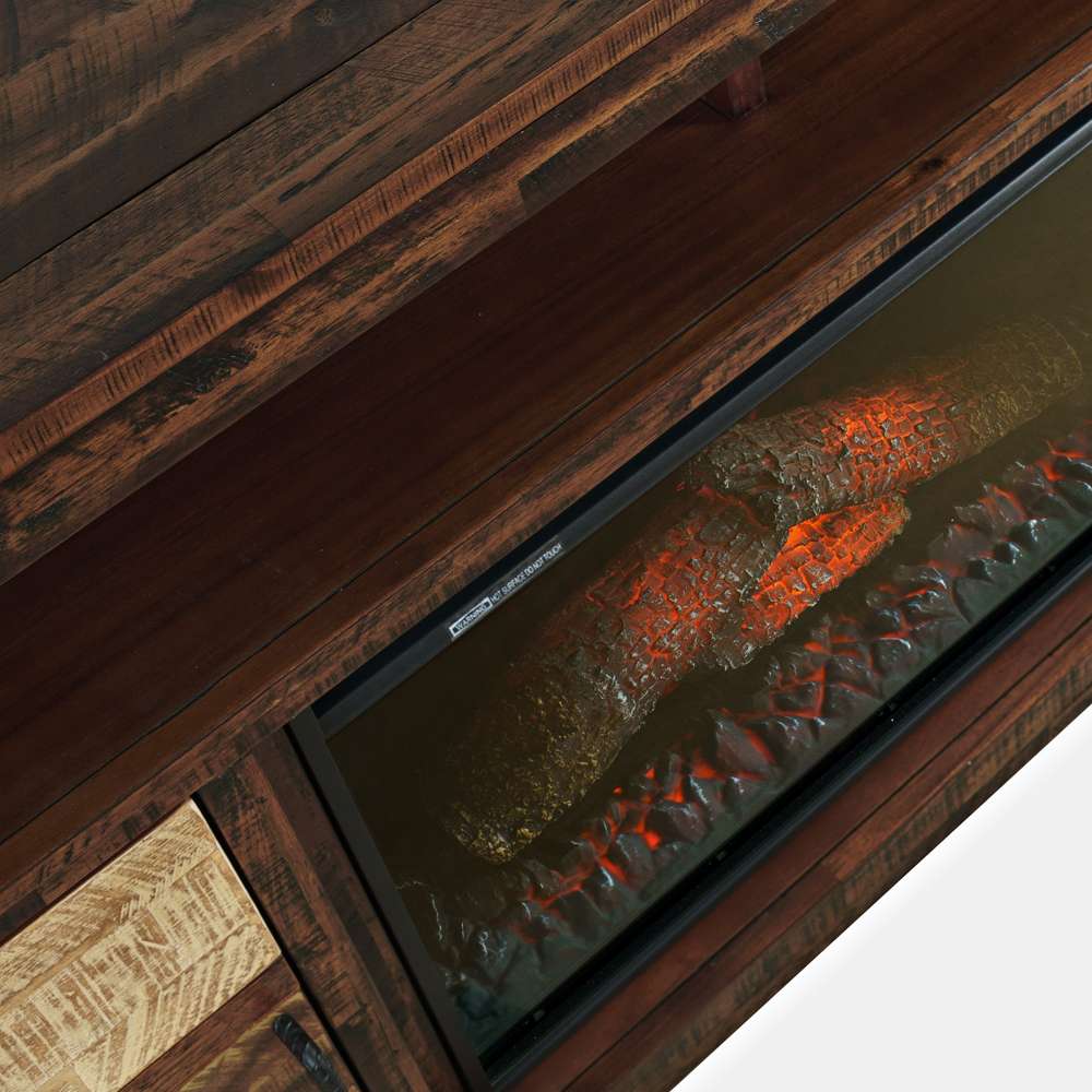 Jofran - Painted Canyon Rustic 60in Storage Console TV Stand with Electric Fireplace,  - 1600-FP6034 veiw 3