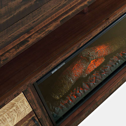 Jofran - Painted Canyon Rustic 60in Storage Console TV Stand with Electric Fireplace,  - 1600-FP6034 veiw 3