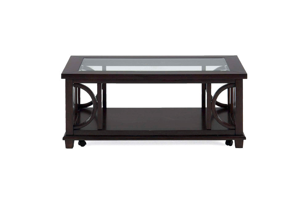 Jofran - Panama Brown Contemporary Wood and Glass Coffee Table - 966-1 view 1