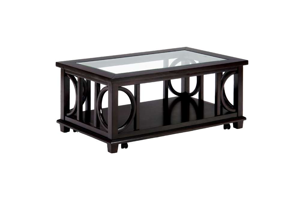Jofran - Panama Brown Contemporary Wood and Glass Coffee Table - 966-1 veiw 1