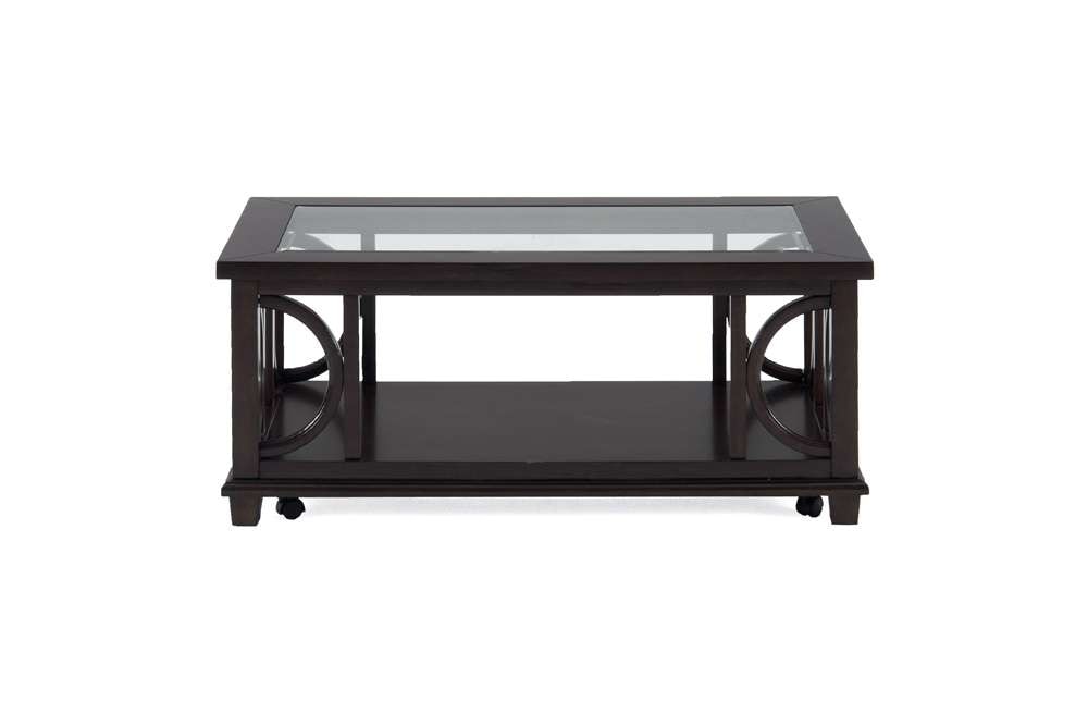 Jofran - Panama Brown Contemporary Wood and Glass Coffee Table - 966-1 veiw 2