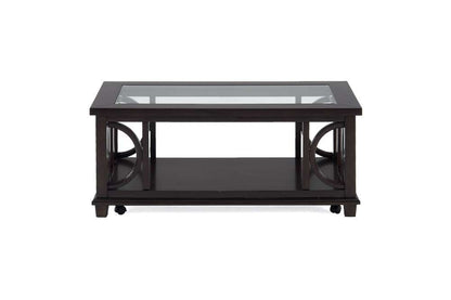 Jofran - Panama Brown Contemporary Wood and Glass Coffee Table - 966-1 veiw 2