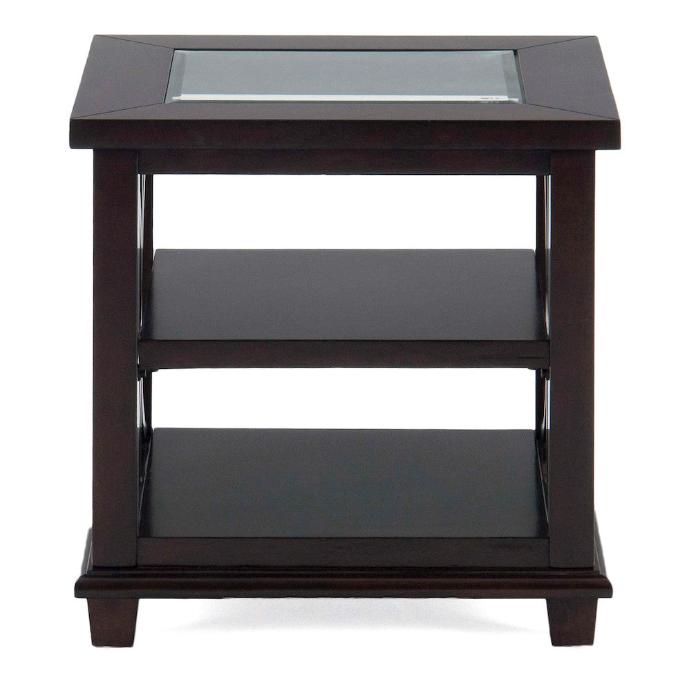 Jofran - Panama Brown Contemporary Wood and Glass End Table - 966-3 view 1