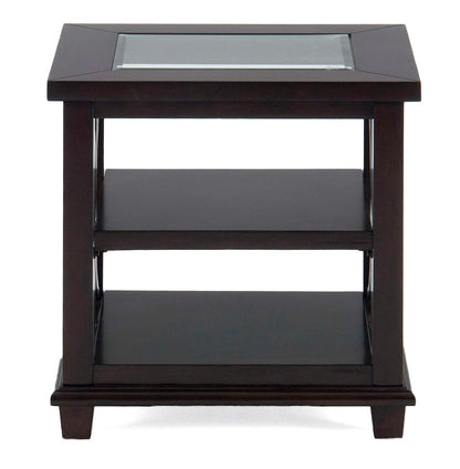 Jofran - Panama Brown Contemporary Wood and Glass End Table - 966-3 view 1
