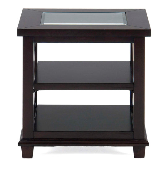 Jofran - Panama Brown Contemporary Wood and Glass End Table - 966-3 view 1